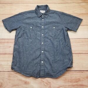 CC Filson Shirt Mens Medium Blue Chambray Short Sleeve Button Up Workwear Adult